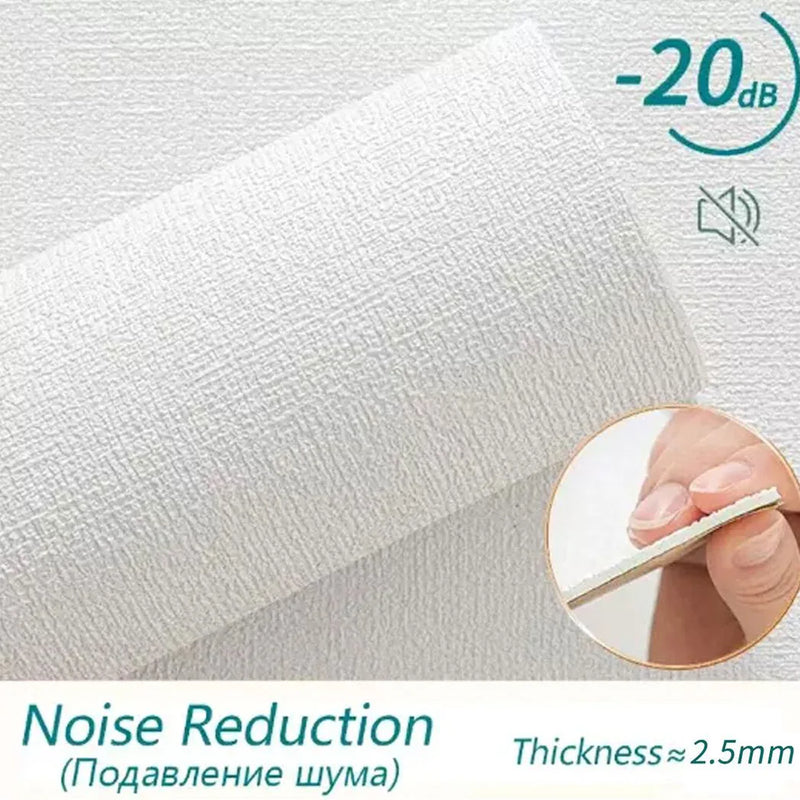 10M Thicken Self Adhesive Thermal Insulation Wallpaper Linen Plain Wall Sticker