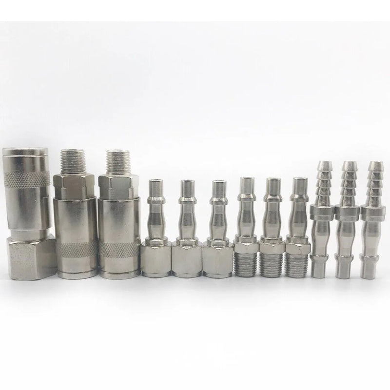 12Pcs 1/4" 3/8" BSP Air Line Hose Fittings Compressor Connector Quick Release UK