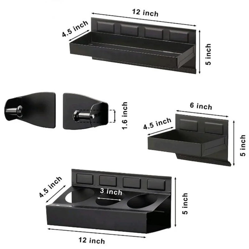 4Pc Magnetic Toolbox Tray Set Tool Box Cabinet Side Shelf Storage Van Workshop