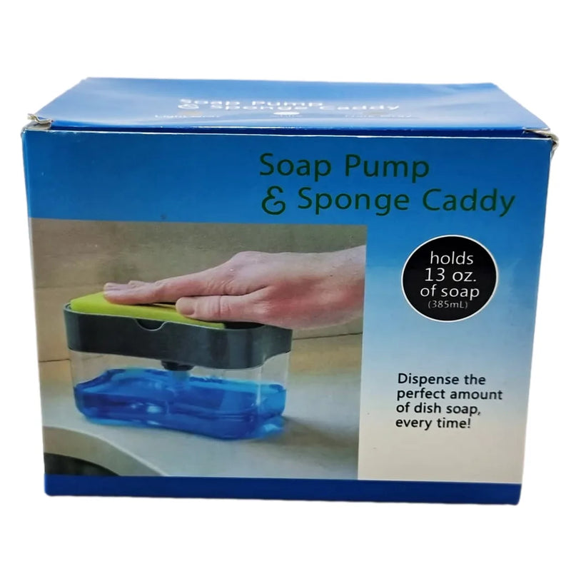 2 – In – 1 Counter Top Sink Soap Dispenser And Sponge Holder Caddy