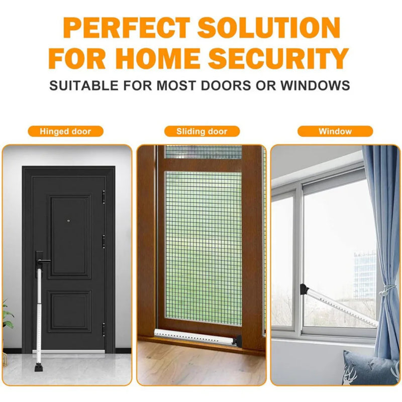 Door Jammer Adjustable Security Bar Patio Door Brace Non Slip Locking Pole Lock