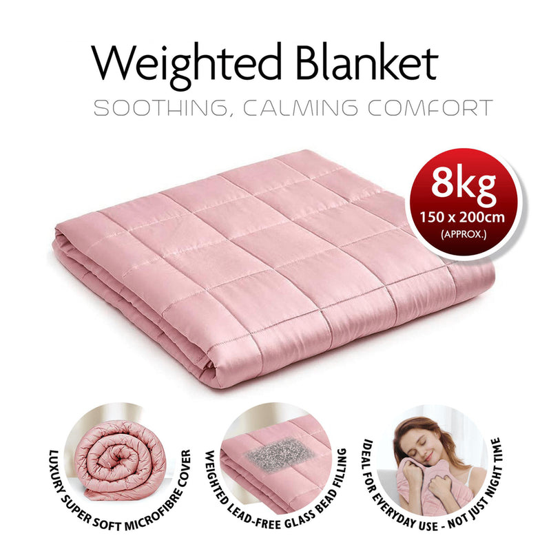 Weighted Blanket 150 cm x 200 cm 8Kg Pink