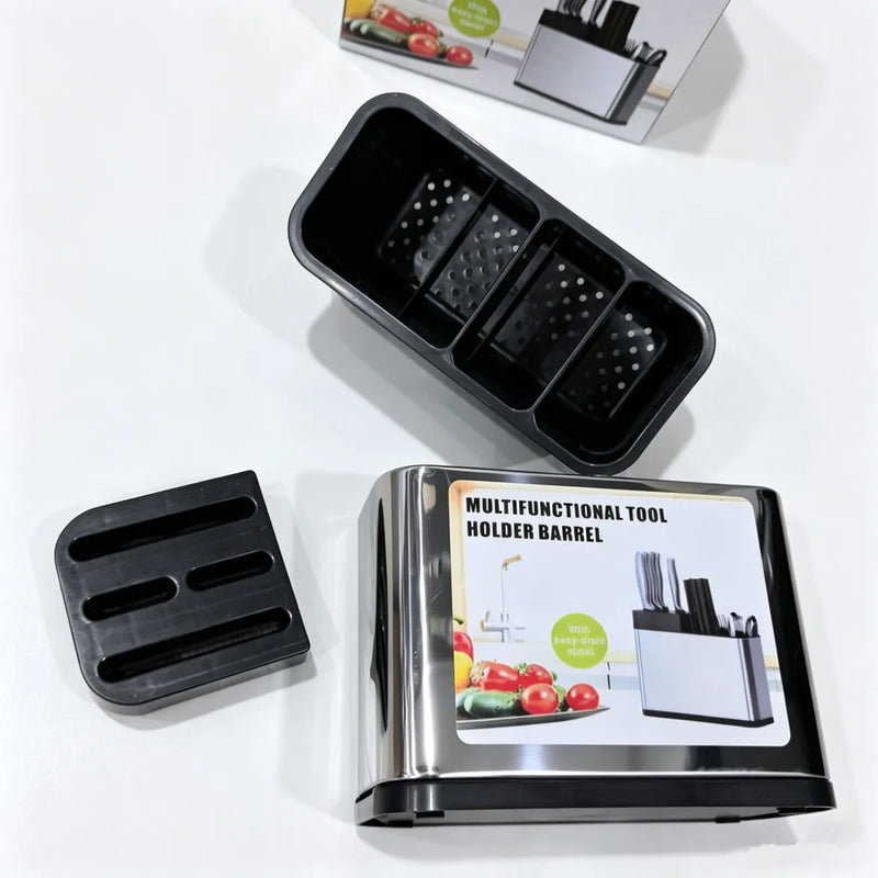 Kitchen Cutlery Holder Knife Block Storage Rack Organizer Utensils Chopstick Box(US Logistics only For USPS.TK/TMEU only For self-pickup)