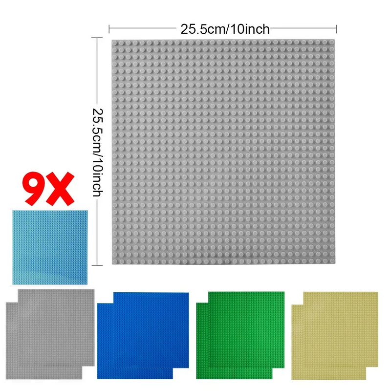 9pcs Lego baseboard, educational accessories, toy baseboard, Lego wall base-Multicolor