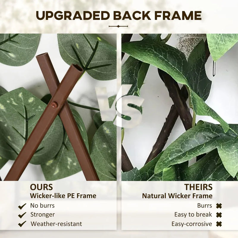 Outsunny Set of 2 Expandable Artificial Trellis Hedges ? Realistic Leaf Privacy Screen, 2 x 1 m