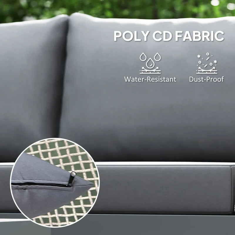 Outsunny Thee-Piece 'L' Rattan Sofa Set - Grey