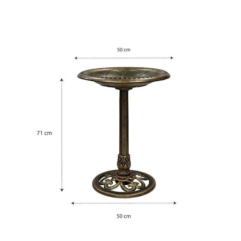 Bird Bath Antique Brass Effect Garden Decoration
