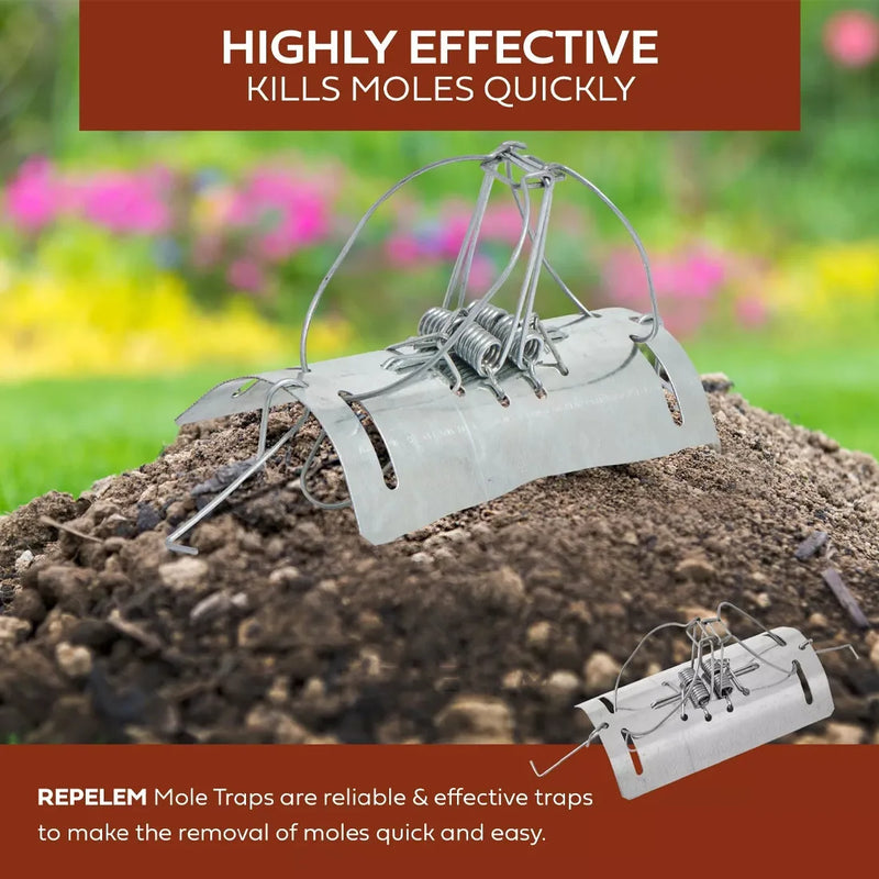 Pack of 5 Tunnel Mole Trap Quick Kill Control Repellent Mole Traps