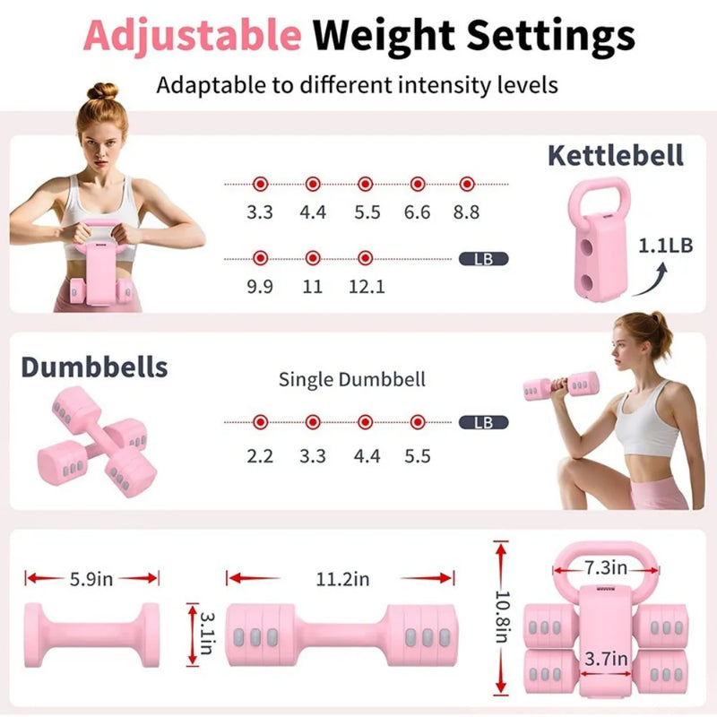 Multifunctional Dumbbells 2in 1 Home Dumbbell Kettlebells Adjustable Weight