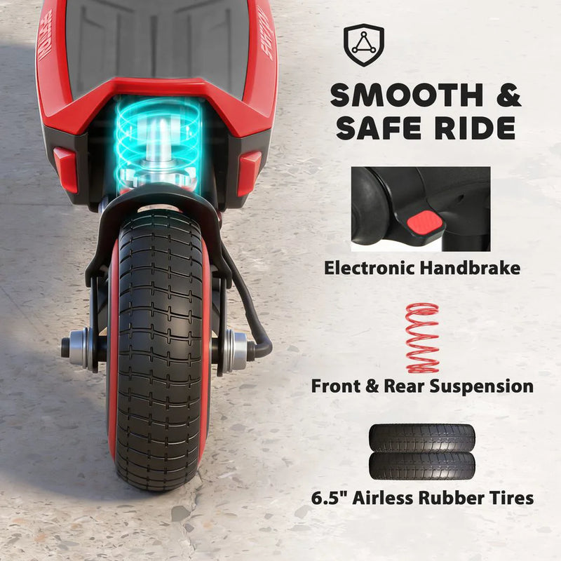 SPORTNOW Electric Scooter for Kids, Foldable E Scooter for Age Age 6 with LED Display, RGB lights, Up to 16km/h, Red