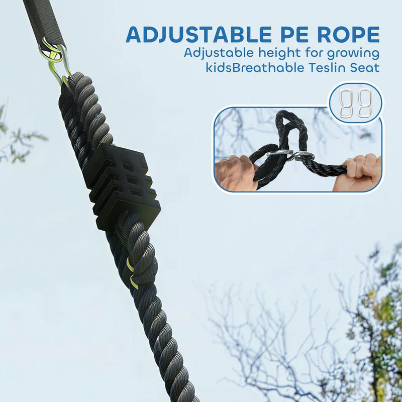 AIYAPLAY Nest Swing with Adjustable Ropes and Tree Straps, Basket Swing for Kids, 300KG Capacity for Indoor Outdoor, Blue
