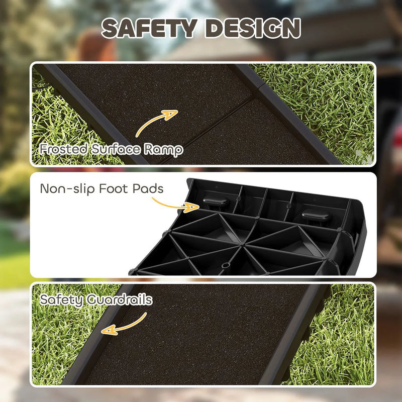 PawHut Foldable Dog Ramp with Frosted Anti-slip Surface, Portable & Lightweight, for Cars, Home, 155 x 38.5 x 15.5 cm