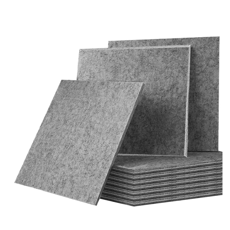 12x Acoustic Wall Panel Tiles Studio Sound Proofing Insulation Self Adhesive Pad-Dark gray