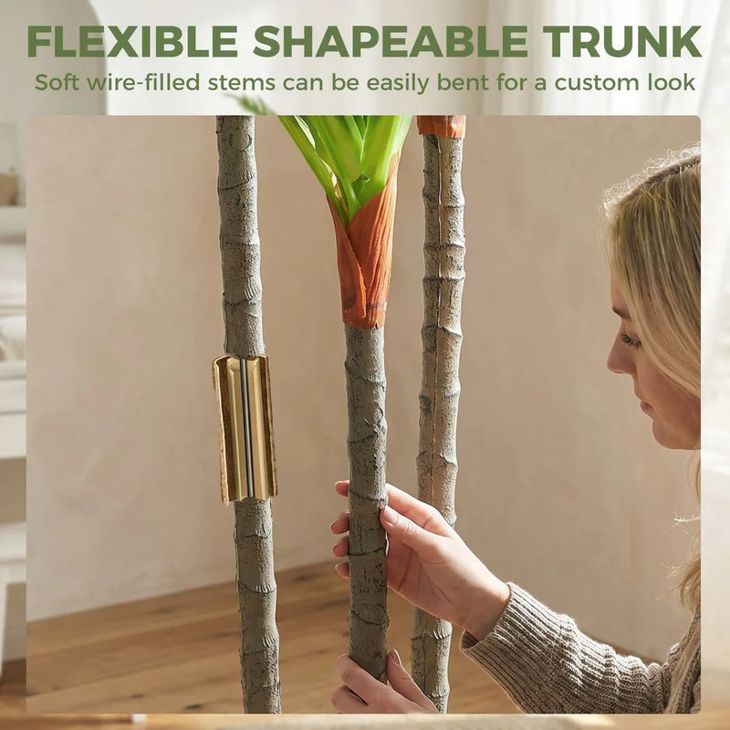 HOMCOM 90cm Lifelike Fake Tree, Artificial Dracaena Tree with Bendable Trunks, Green