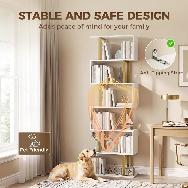 HOMCOM standing units free bookshelves industrial case bedroom