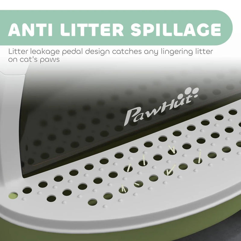 PawHut Enclosed Cat Litter Box w/ Pull-Out Drawer, Scoop, Deodorising Bags for Odour Control, Privacy, Portable, Easy to Clean