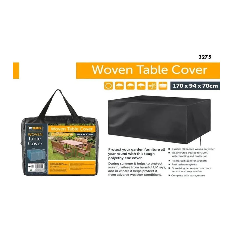 Garden Table Water Resistant Cover - 170cm x 94cm x 70cm