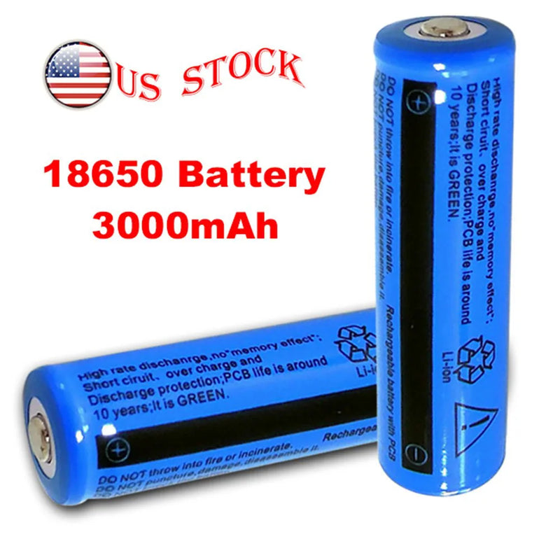 2PCS 18650 Rechargeable Batteries + 1PCS USB Charger Set For Flashlights Headlamp (US Logistics For USPS/DHL/Fedex/UPS. No designated logistics accepted，TK/TMEU only For self-pickup）