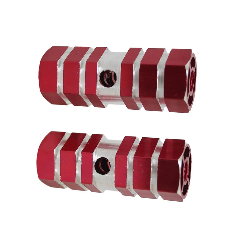 Aluminium Striped Bike Bicycle Pedal Foot Rest A x le Peg Pack Of 2 Assorted Colours