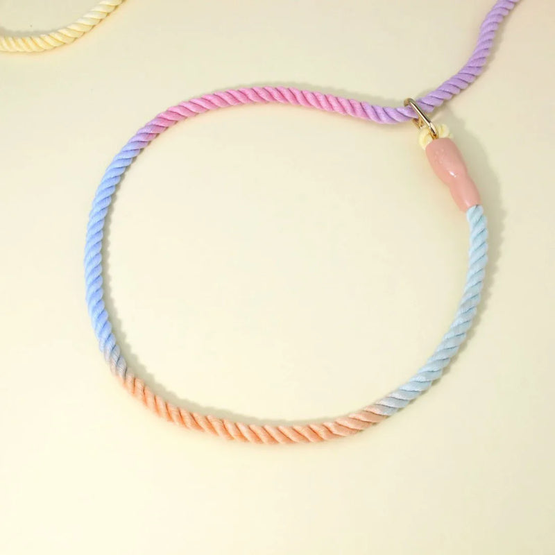 1Pc 150cm Gradient Colors Durable Handmade Braided Rope Training Leash For Dogs