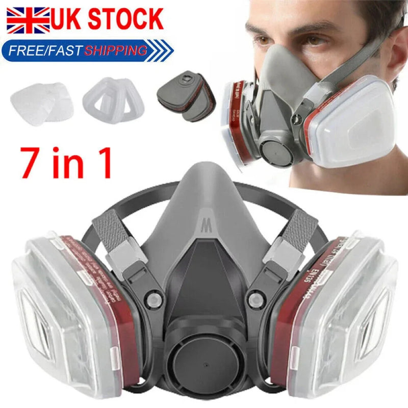 7 in 1Respirator Mask Suit Industry Painting Spray Dust Gas Mask  Respirator Mas
