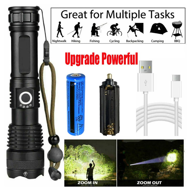 USB Rechargeable LED Flashlight 5-Mode Outdoor Camping Hiking Flashlight (US Logistics For USPS/DHL/Fedex/UPS. No designated logistics accepted，TK/TMEU only For self-pickup）