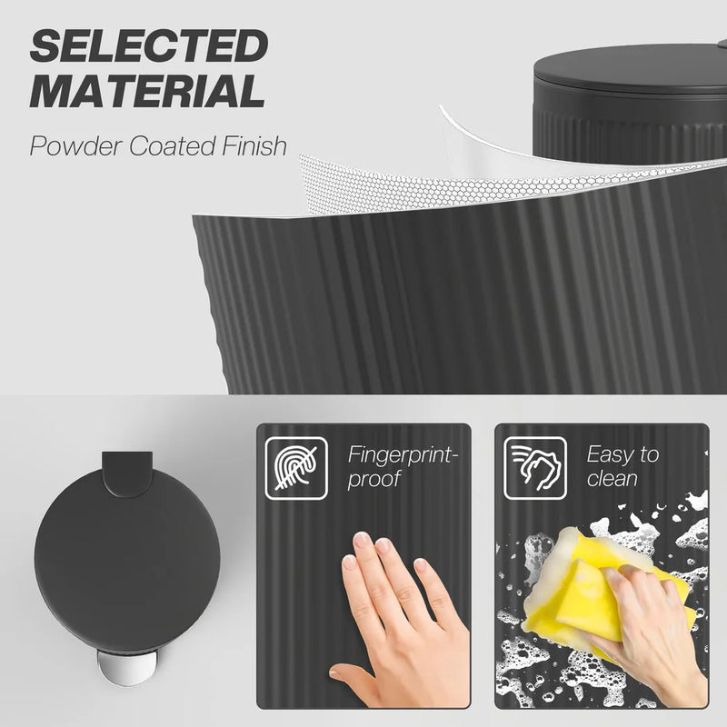 HOMCOM Kitchen Bin, 30 Litre Pedal Rubbish Bin with Removable Bucket, Black