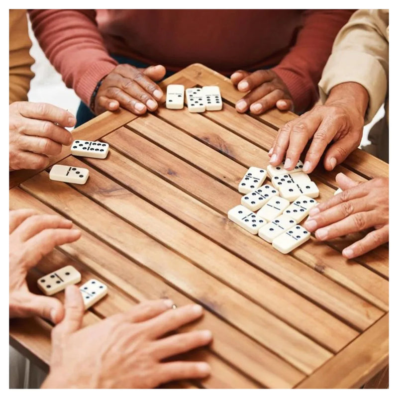 28Pcs Domino Set Professional Educational Double-Six Dominoes Wooden Box