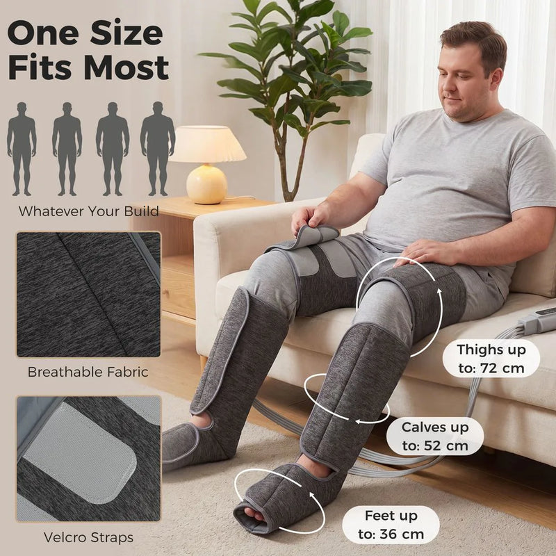 HOMCOM Leg Massager with Heat, Compression, 3 Auto Modes & 3 Intensities,  Foot and Calf Massage Machine