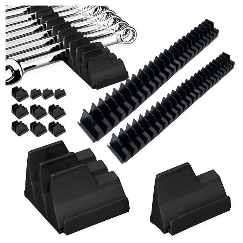 80PCS Magnetic Wrench Organizer Widget Portable Tool Storage Shelf Black