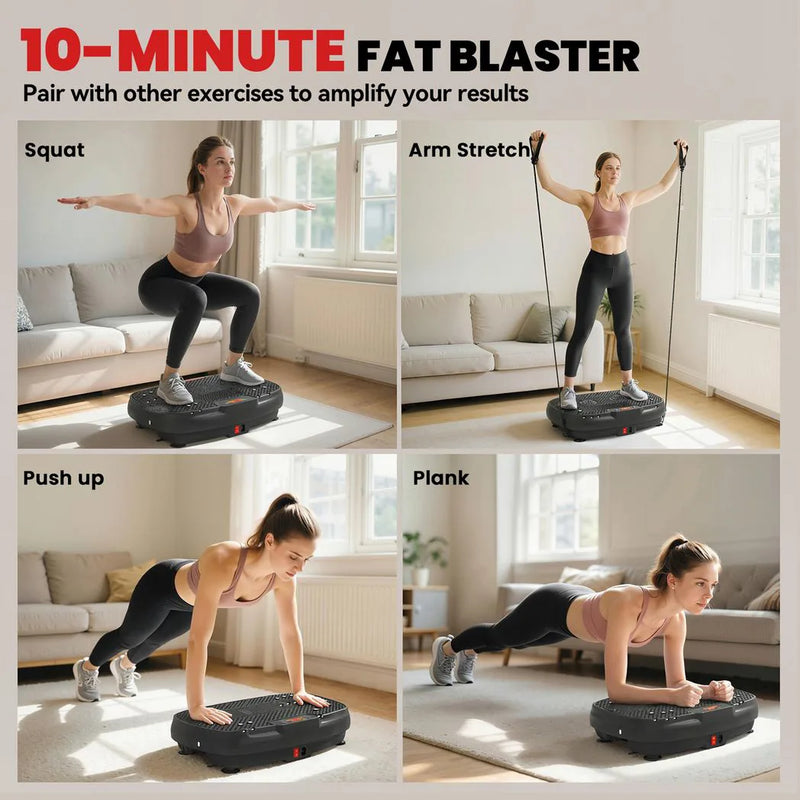 SPORTNOW Vibration Plate Exercise Machine with 120 Speed Levels, 5 Programs, Quiet Vibrating Plate with Resistance Bands