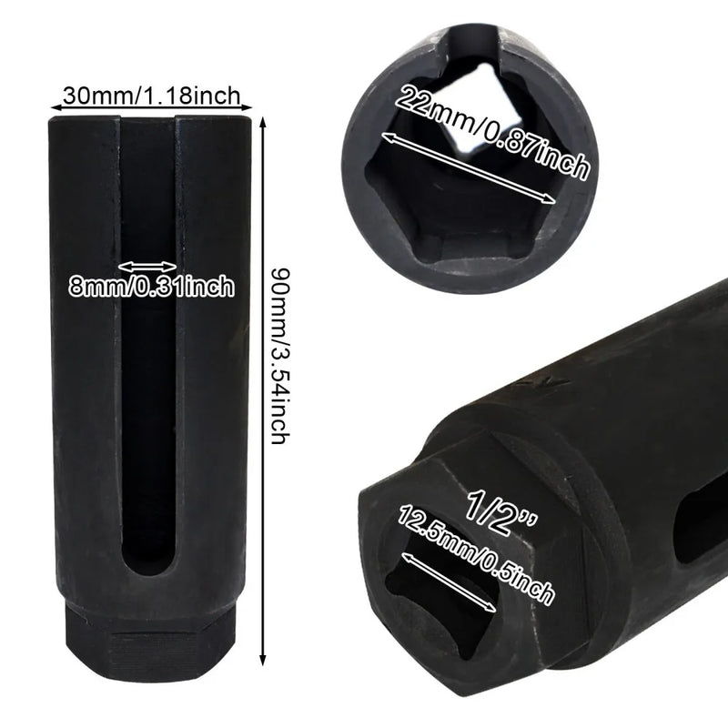 1/2" Drive Car Lambda Oxygen Sensor Open Socket Wrench Removal Hand Tool 22mm UK
