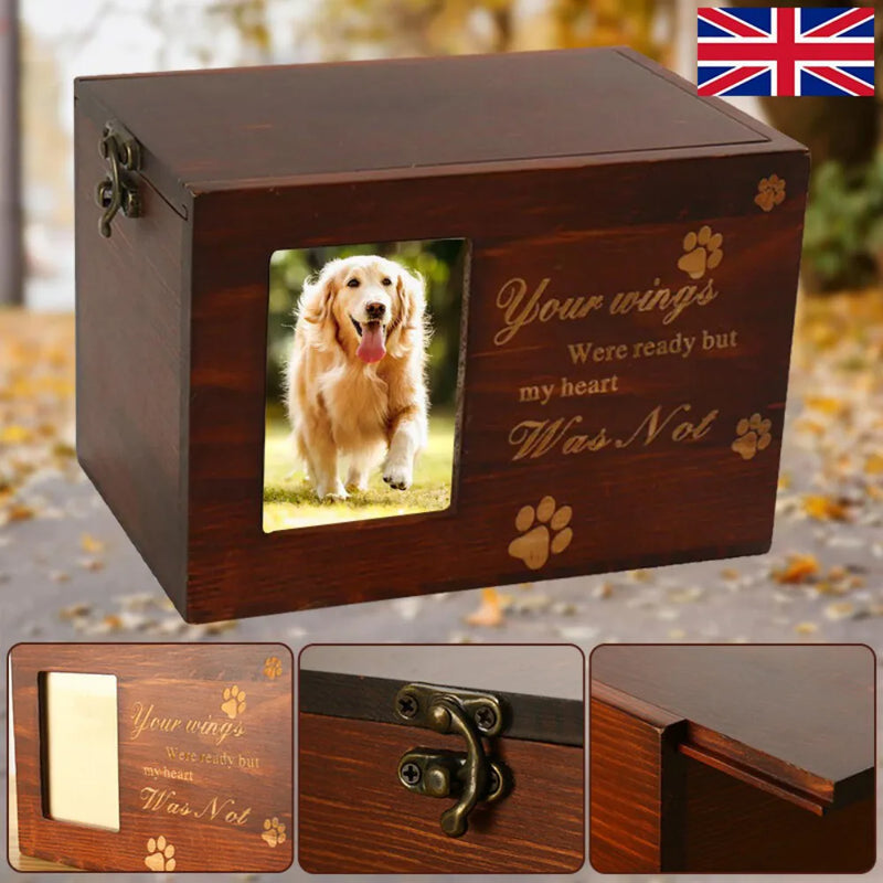 Pet Cremation Urn Ash Urns for Dogs Casket Wooden Box Commemorate Memory Box UK