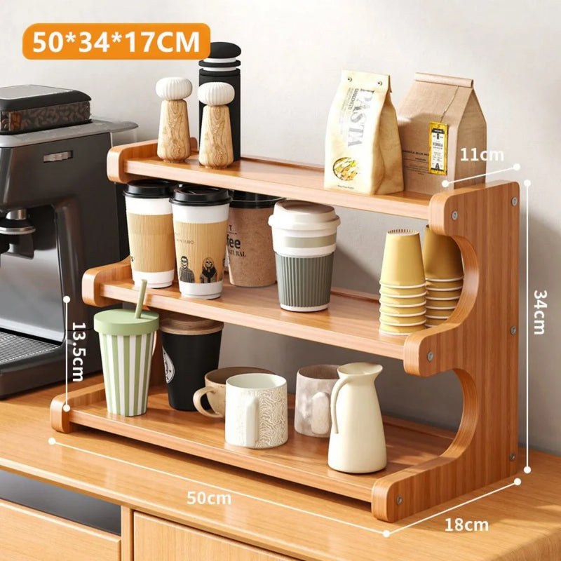 3 Tier Tabletop Cup Storage Rack Display Shelf Coffee Mug Holder Desk Space Save