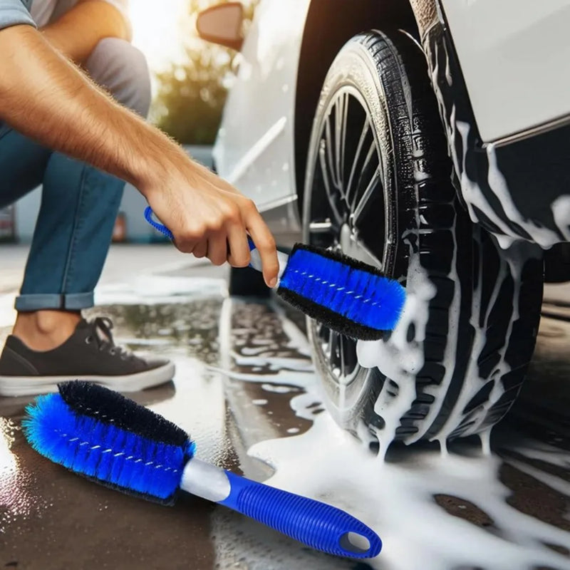 3X Bristle Cleaner Car Alloy Wheel Cleaning Brushes Tool Tire Washing Clean Soft