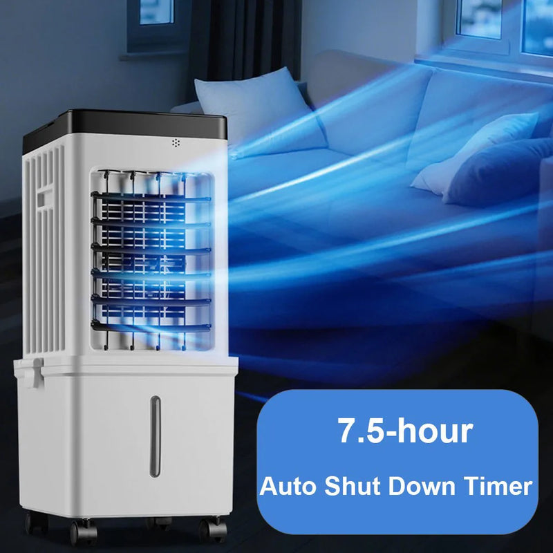 Portable Air Cooler, 12L Evaporative Cooling Fan with Remote, 3 Speed Air Conditioner Unit, 7H Timer, 65° Oscillation, Air Cooler with Humidifier for Bedroom, Living Room & Office, Energy Efficient Mobile Air Cooler