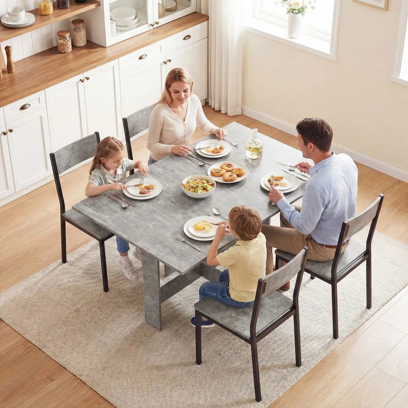 HOMCOM Folding Dining Table, Space-Saving Drop Leaf Kitchen Table for 4-6 People Grey