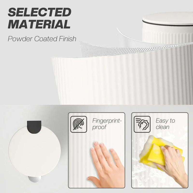 HOMCOM Kitchen Bin, 30 Litre Pedal Rubbish Bin with Removable Bucket, Cream
