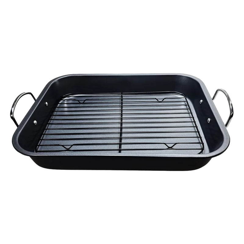 Sq Professional Non Stick Roasting Tray With Rack 3.5L