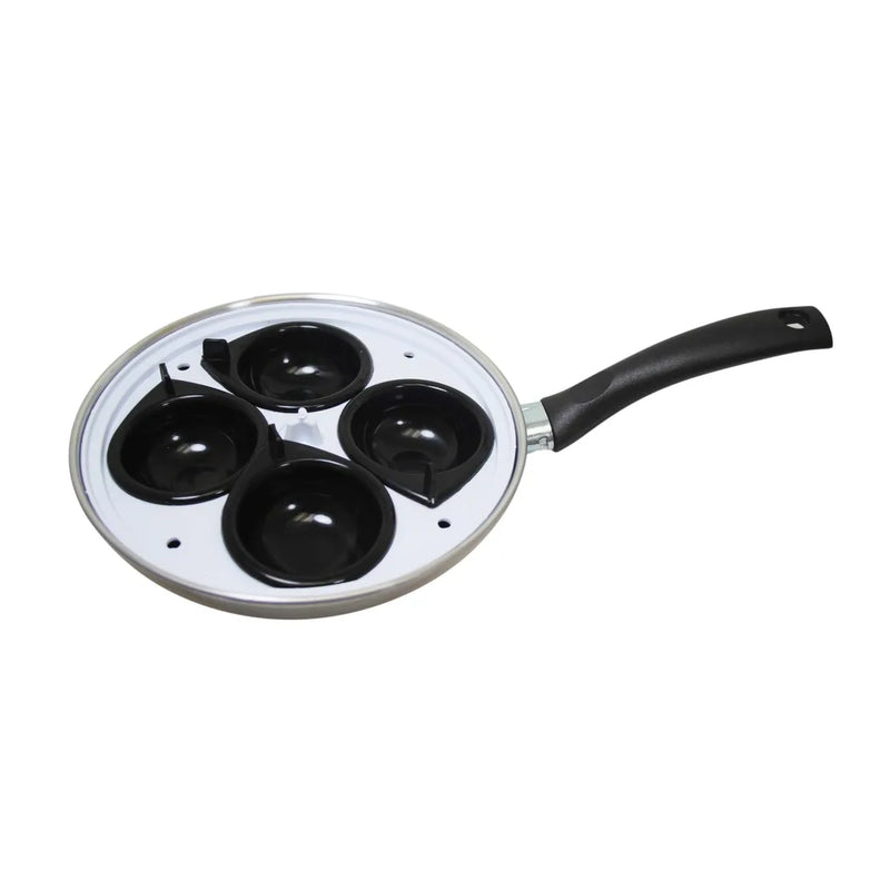 Non Stick Home Kitchen 4 Egg Poacher Pan With Long Safety Handle Egg Poacher