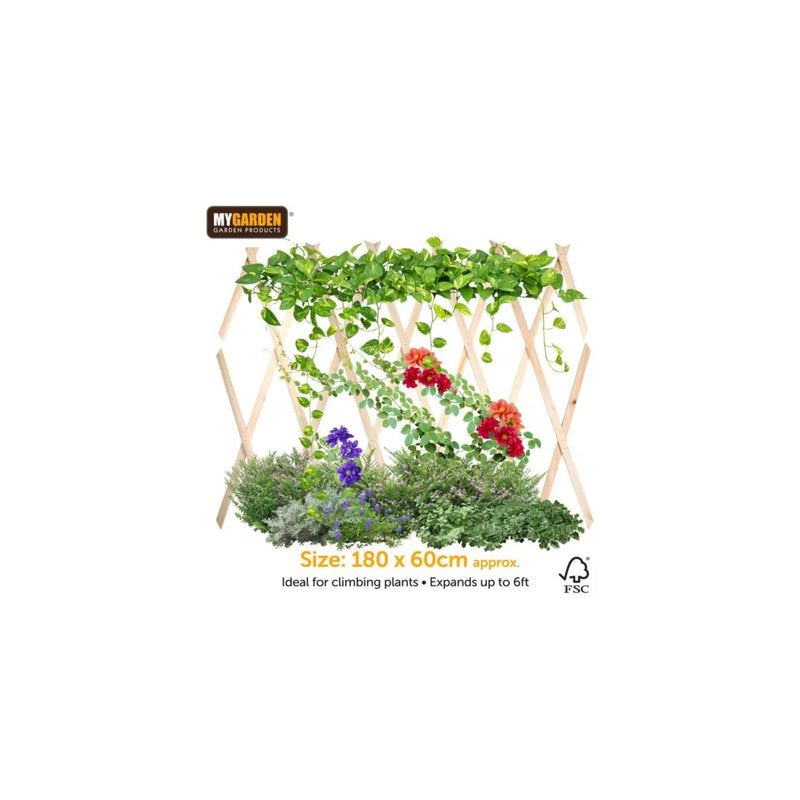 Garden E x panding Wooden Trellis Natural (Parcel Rate)