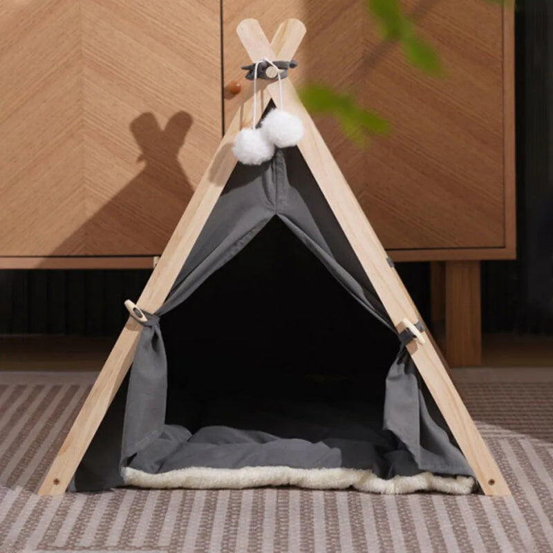 Large Pet Teepee Bed Dog/Puppy/Cat/Kitten Igloo Play Tent Tipi House Cushion Mat