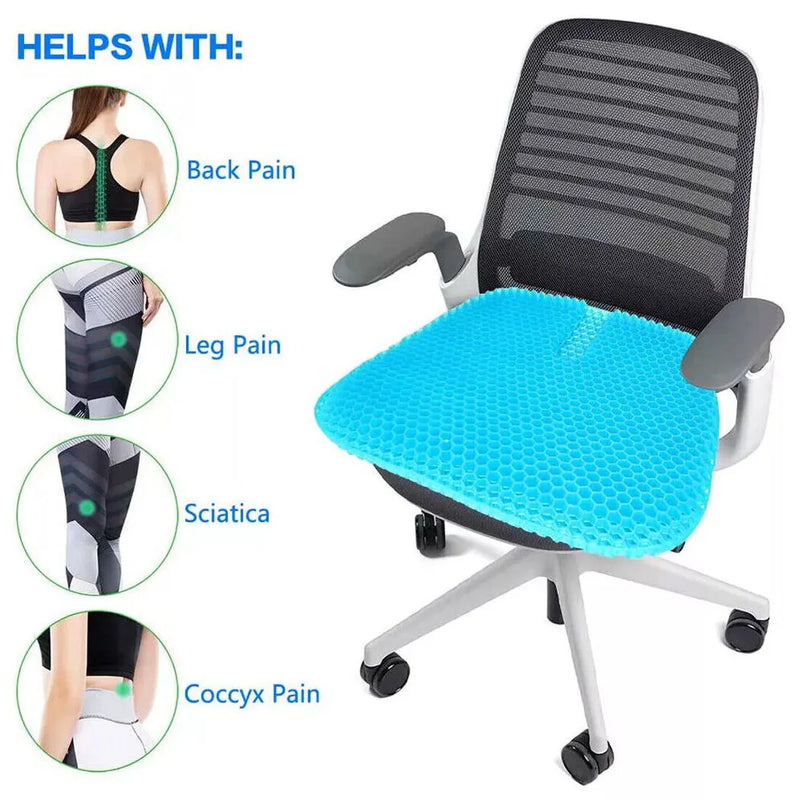 Cooling Honeycomb Breathable Gel Seat Cushion Double Thick Egg Sitting Pad Mat