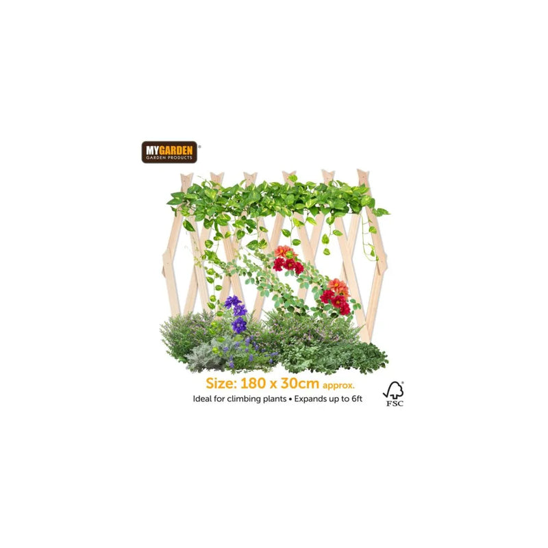 Garden E x panding Wooden Trellis Natural (Parcel Rate)