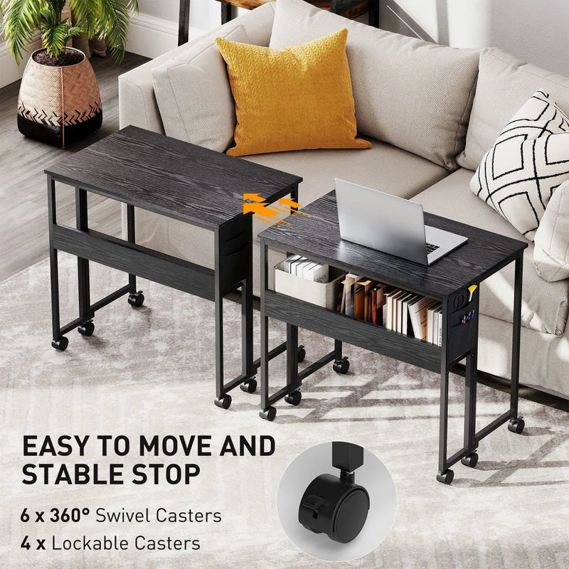 HOMCOM 80 cm Drop Leaf Writing Work Desk - Black