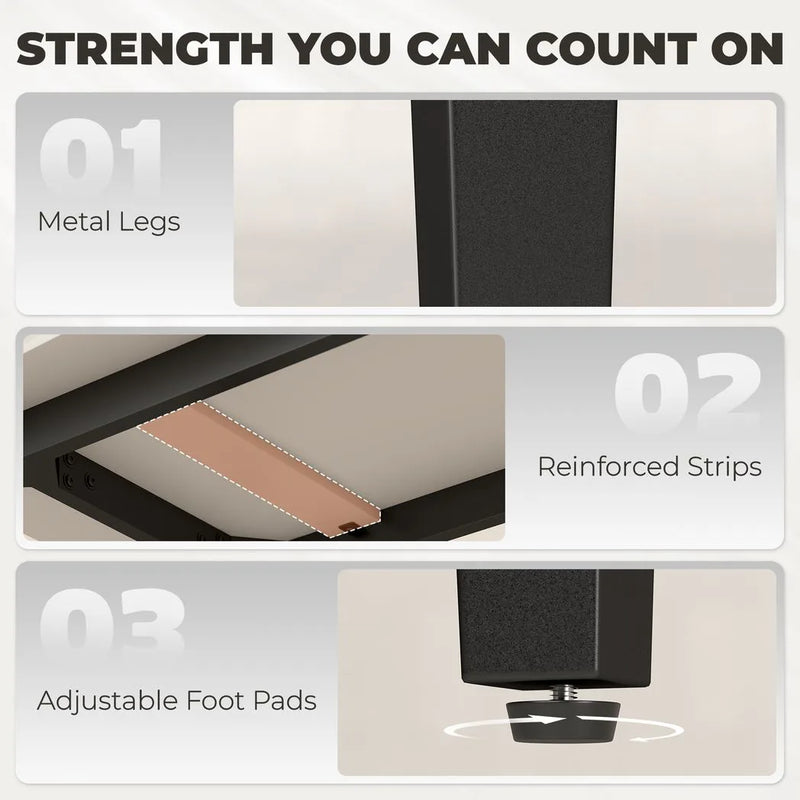 HOMCOM Dining Table for 4, Modern Kitchen Table with Sintered Stone Tabletop, Metal Legs, Brown