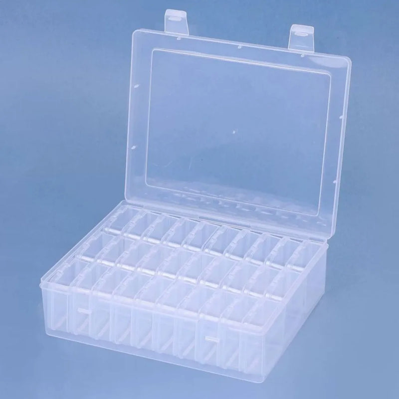 Bead Organizer Box with 30 Clear Plastic Small Storage Compartments for Craft