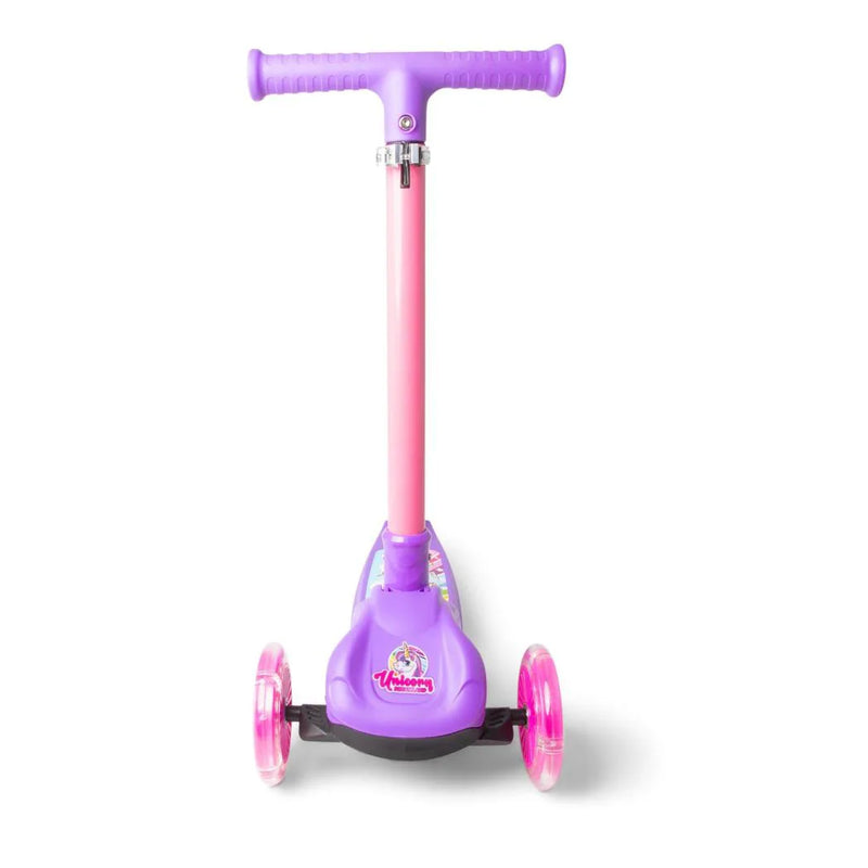 Unicorn Trail Twister Push Scooter With Light Up Wheels Outdoor Game - Purple for Girls
