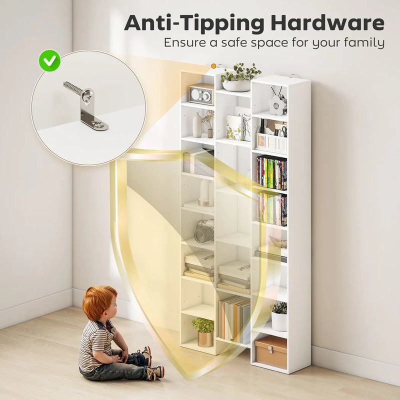 HOMCOM 21-Compartment Bookshelf - White