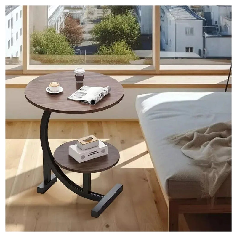 Side Table C Shaped for Sofa Coffee End Tables for Living Room Bedside Tables